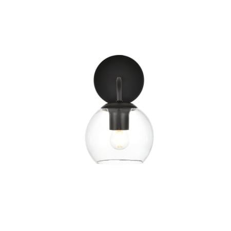 A large image of the Elegant Lighting LD7321W6 Black / Clear