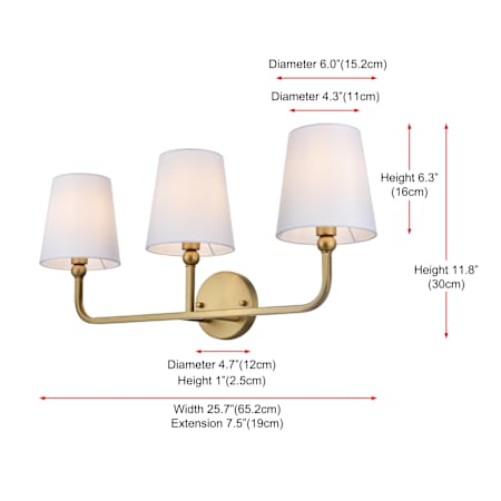 A large image of the Elegant Lighting LD7322W26 Alternate Image