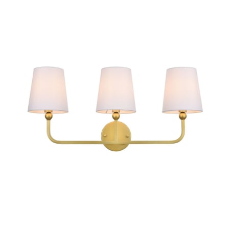 A large image of the Elegant Lighting LD7322W26 Brass / Clear