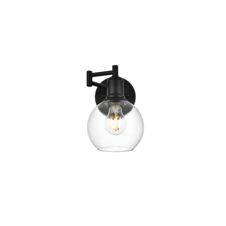 A large image of the Elegant Lighting LD7327W6 Black / Clear
