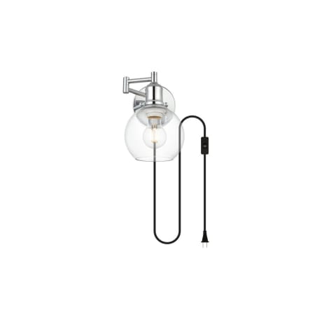 A large image of the Elegant Lighting LD7332W6 Chrome / Clear