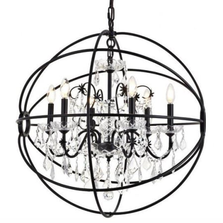 A large image of the Elegant Lighting LD8801D25 Black / Gold