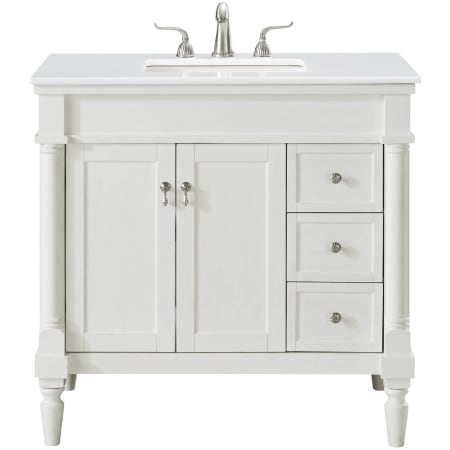 A large image of the Elegant Lighting VF13036-VW Antique White