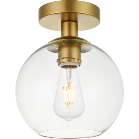 A large image of the Elegant Lighting LD2204 Brass / Clear