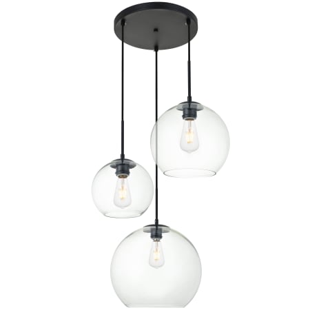 A large image of the Elegant Lighting LD2218 Black / Clear