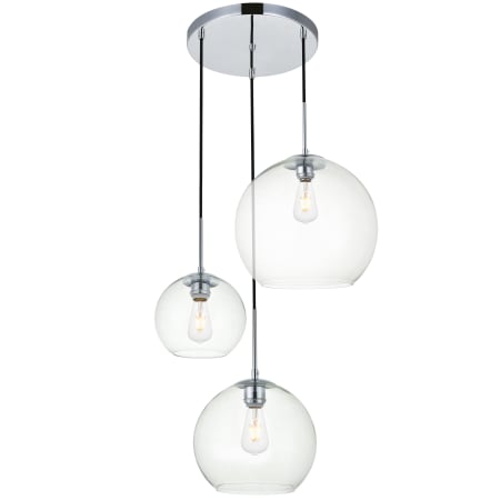 A large image of the Elegant Lighting LD2218 Chrome / Clear