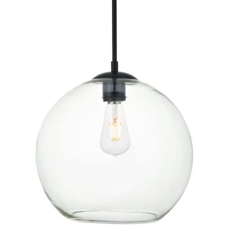 A large image of the Elegant Lighting LD2224 Black / Clear
