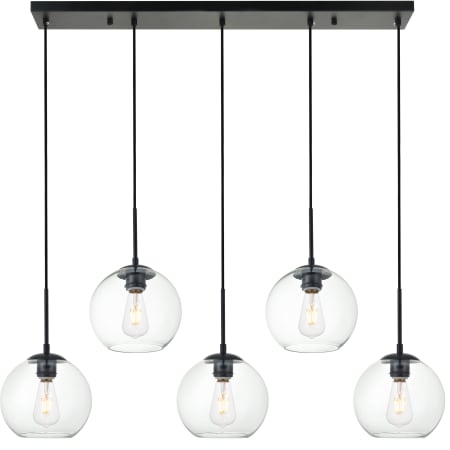 A large image of the Elegant Lighting LD2228 Black / Clear