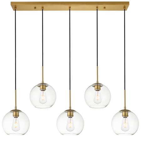 A large image of the Elegant Lighting LD2228 Brass / Clear