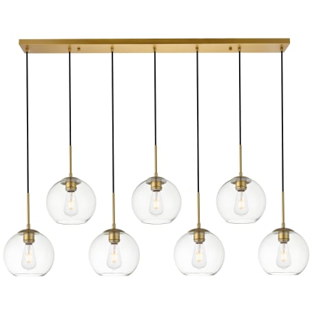 A large image of the Elegant Lighting LD2230 Brass / Clear