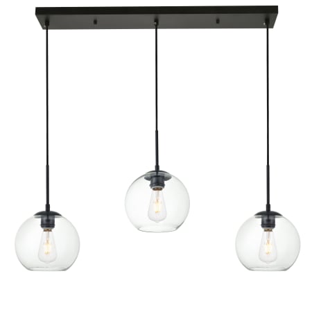 A large image of the Elegant Lighting LD2236 Black / Clear