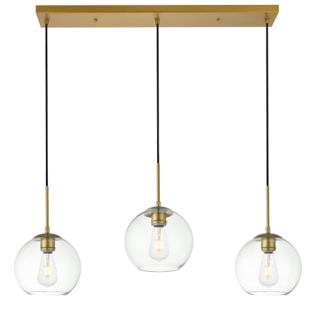 A large image of the Elegant Lighting LD2236 Brass / Clear