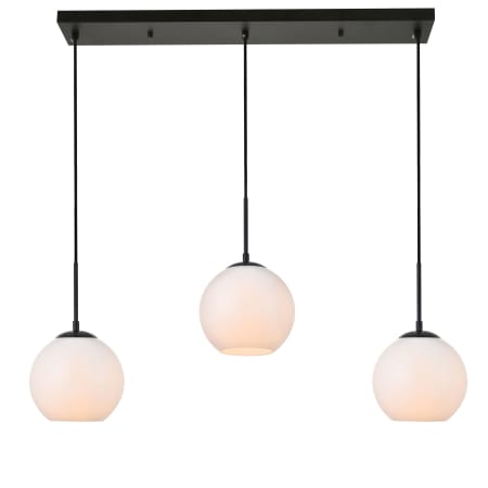A large image of the Elegant Lighting LD2237 Black / Frosted White