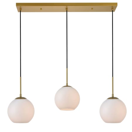 A large image of the Elegant Lighting LD2237 Brass / Frosted White