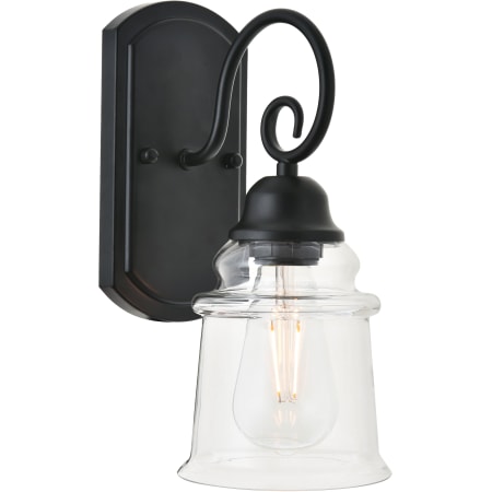 A large image of the Elegant Lighting LD4007W5 Black / Clear