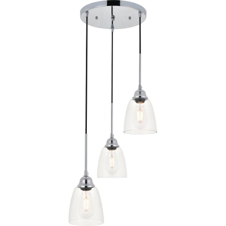 A large image of the Elegant Lighting LD4013D16 Chrome / Clear