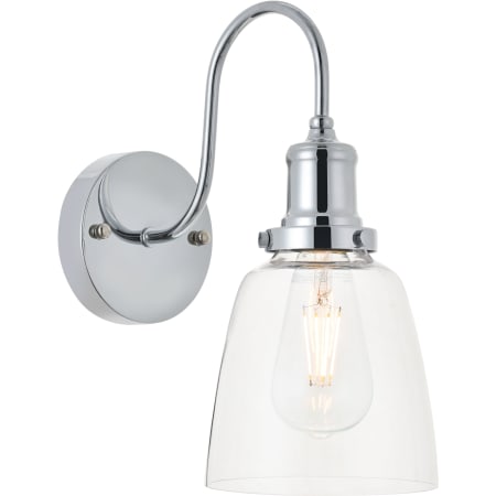 A large image of the Elegant Lighting LD4013W6 Chrome / Clear