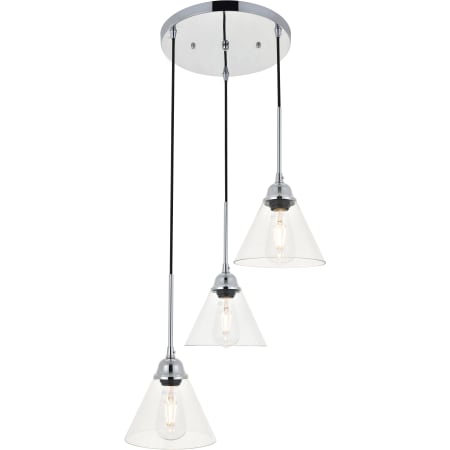 A large image of the Elegant Lighting LD4017D18 Chrome / Clear