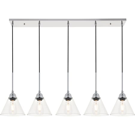 A large image of the Elegant Lighting LD4017D48 Chrome / Clear