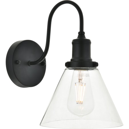 A large image of the Elegant Lighting LD4017W7 Black / Clear