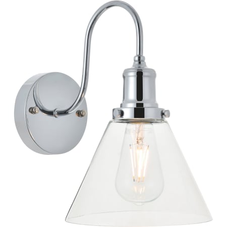 A large image of the Elegant Lighting LD4017W7 Chrome / Clear