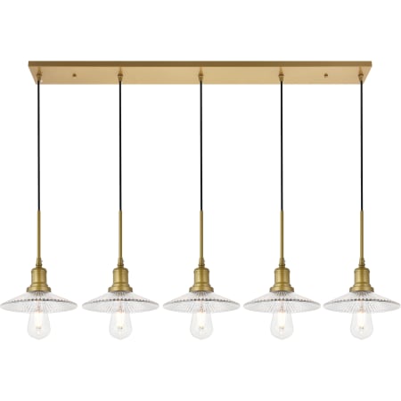 A large image of the Elegant Lighting LD4040D48 Brass / Clear