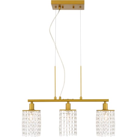 A large image of the Elegant Lighting LD7501 Brass / Clear