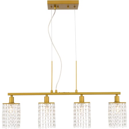 A large image of the Elegant Lighting LD7502 Brass / Clear