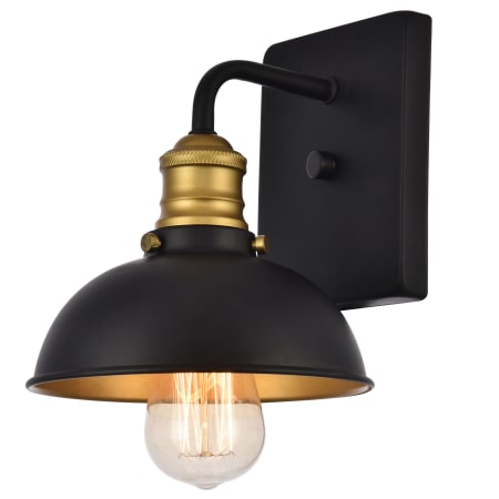 A large image of the Elegant Lighting LD8004W7 Black / Brass