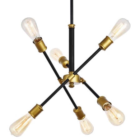 A large image of the Elegant Lighting LD8015D18 Black / Brass