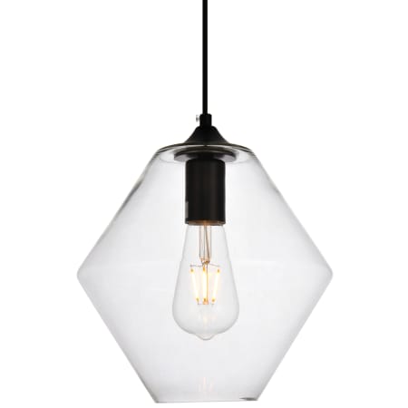 A large image of the Elegant Lighting LDPD2115 Black / Clear