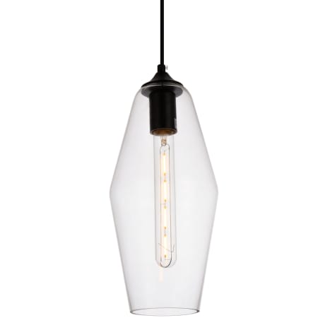 A large image of the Elegant Lighting LDPD2119 Black / Clear