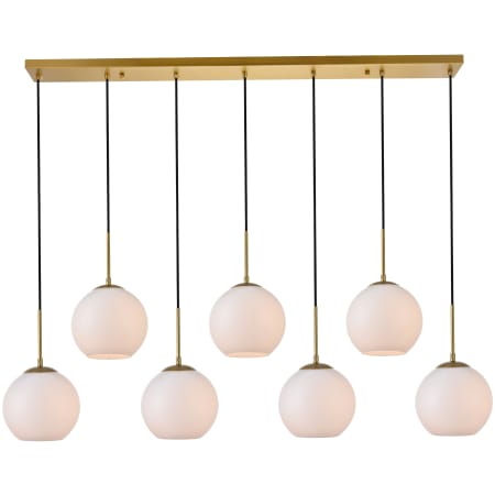 A large image of the Elegant Lighting LD2231 Brass / Frosted White