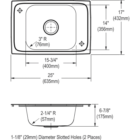 A large image of the Elkay CDKR2517VRC Elkay-CDKR2517VRC-Specification Image