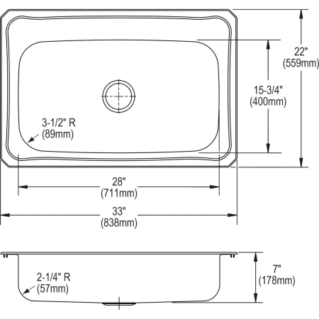 A large image of the Elkay CRS3322 Elkay-CRS3322-Specification Image