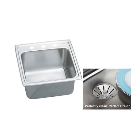 A large image of the Elkay DLR191910PD 2 Faucet Holes