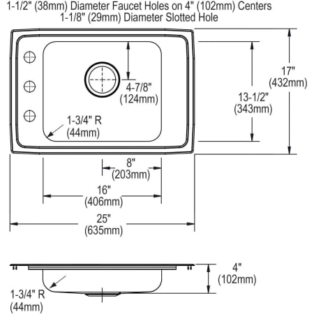 A large image of the Elkay DRKAD251740C Elkay-DRKAD251740C-Specification Image