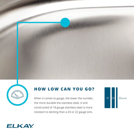 A large image of the Elkay DRKAD282240LC Elkay-DRKAD282240LC-Gauge Infographic