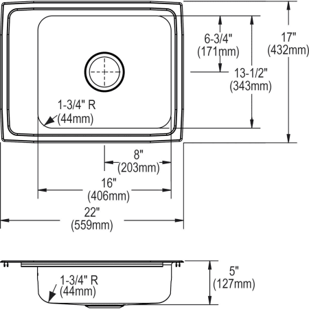 A large image of the Elkay DRKADQ221750 Elkay-DRKADQ221750-Specification Image