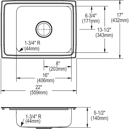 A large image of the Elkay DRKADQ221755 Elkay-DRKADQ221755-Specification Image