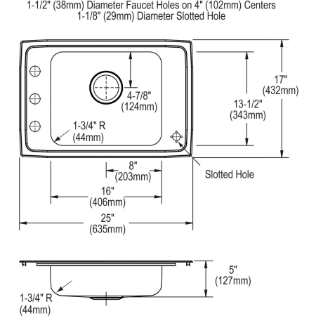 A large image of the Elkay DRKADQ251750C Elkay-DRKADQ251750C-Specification Image