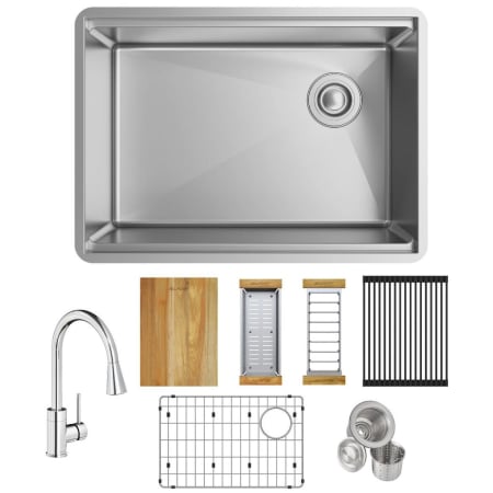 A large image of the Elkay ECTRU24169RTFCW Stainless Steel Sink / Chrome Faucet
