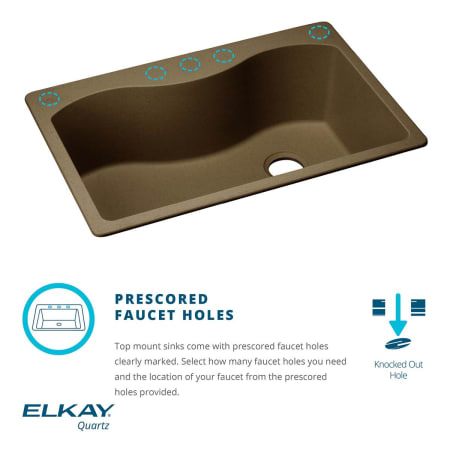 A large image of the Elkay ELGLBO3322 Elkay-ELGLBO3322-Prescored Faucet Holes
