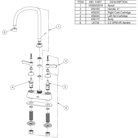 elkay commercial faucet parts