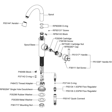 elkay commercial faucet parts