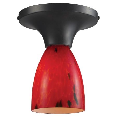 A large image of the Elk Lighting 10152/1 Dark Rust / Fire Red Glass