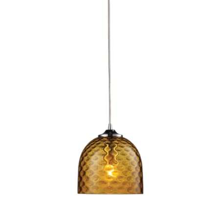 A large image of the Elk Lighting 31080/1 Satin Nickel / Amber Glass