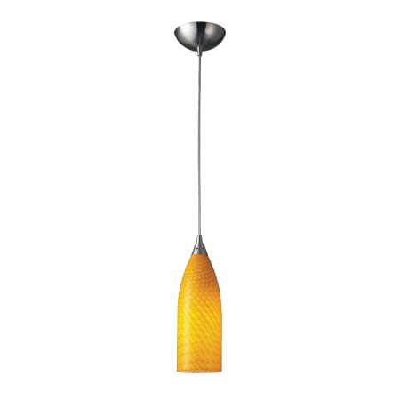 A large image of the Elk Lighting 522 Satin Nickel and Canary Yellow Glass