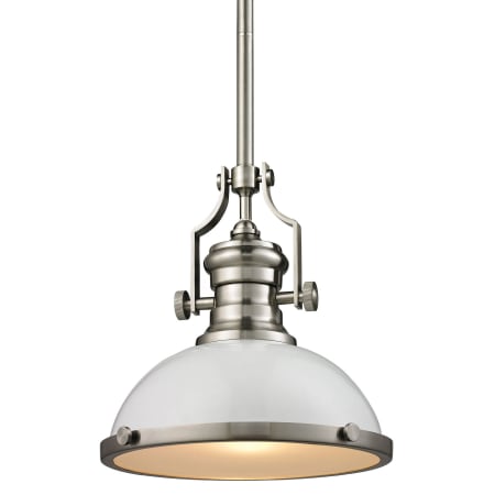 A large image of the Elk Lighting 66525-1 Gloss White / Satin Nickel