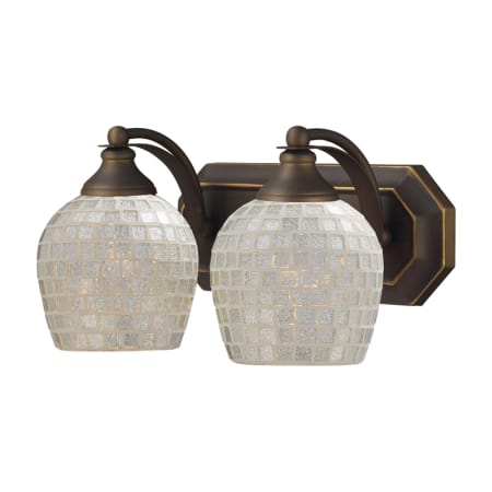 A large image of the Elk Lighting 570-2B Aged Bronze and Silver Glass